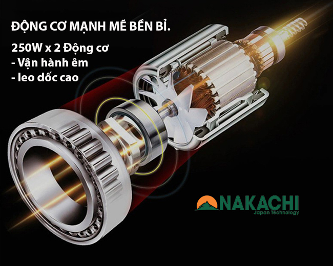 động cơ vận hành êm ai Xe Điện 4 Bánh Nakachi NC-S02 Pro